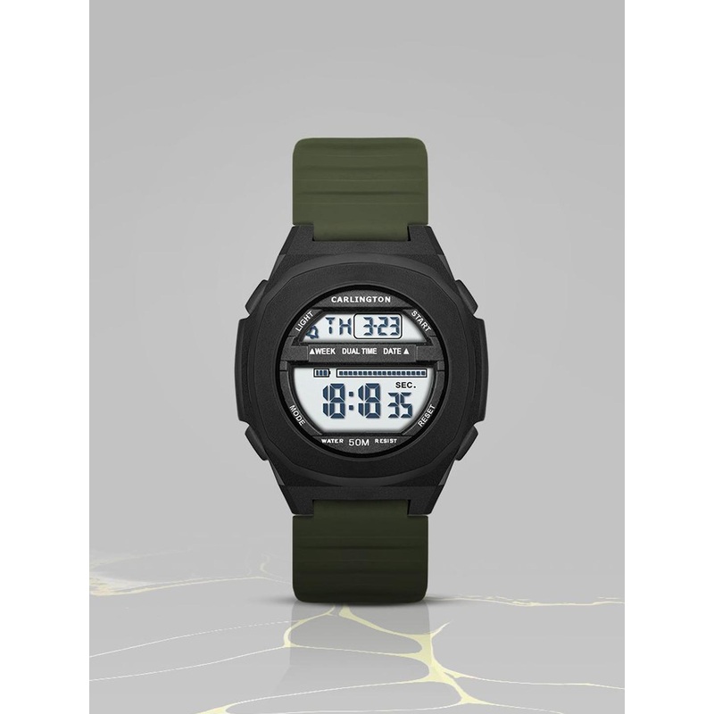 CARLINGTON Unisex Dial & Straps Digital Multi Function Watch Endurance 9117 Green