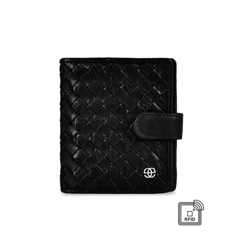 Eske Men Black Textured Leather Card Holder