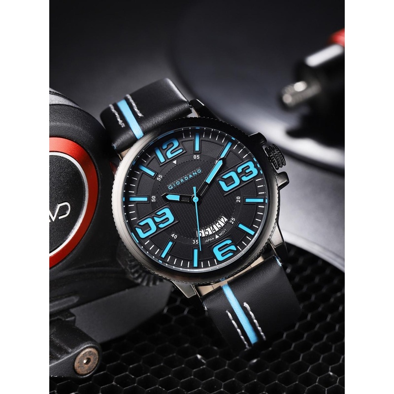 GIORDANO Men Dial & Leather Straps Analogue Watch Water Resistant GZ-50053-03