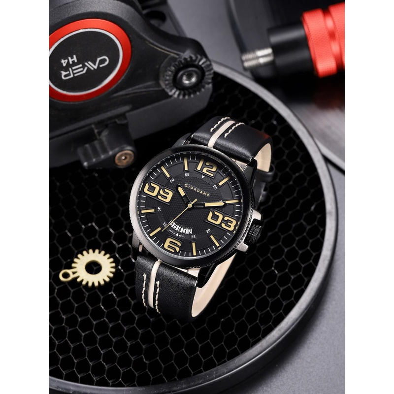 GIORDANO Men Dial & Leather Straps Analogue Water Resistant Watch GZ-50053-01