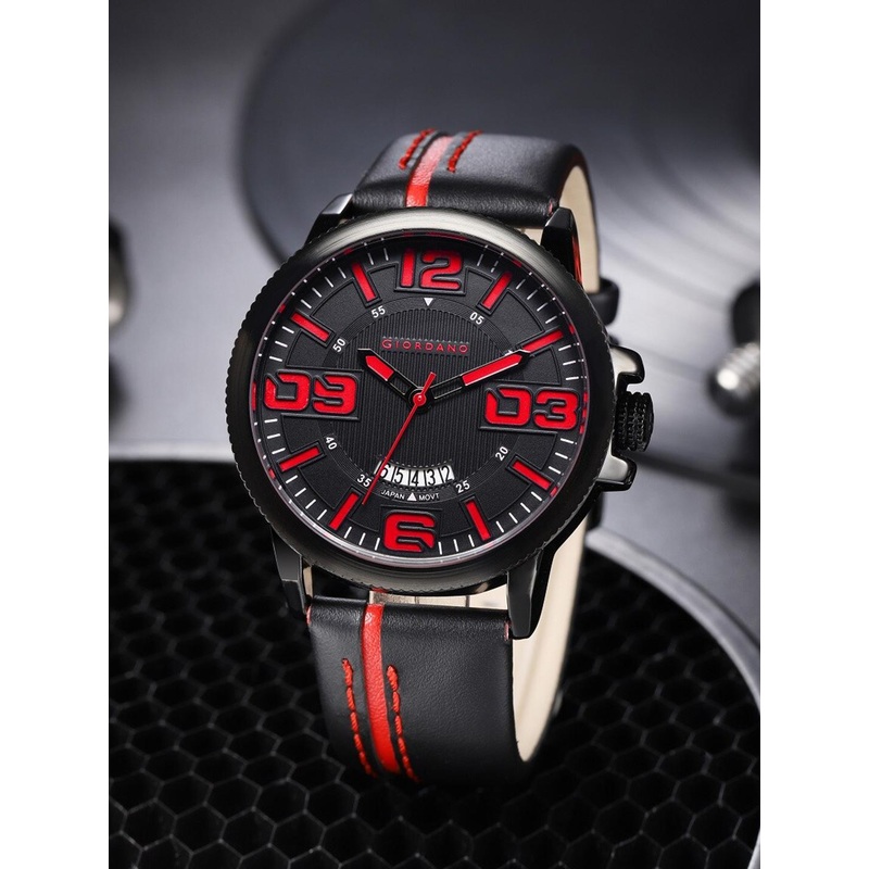 GIORDANO Men Dial & Leather Straps Analogue Water Resistant Watch GZ-50053-02