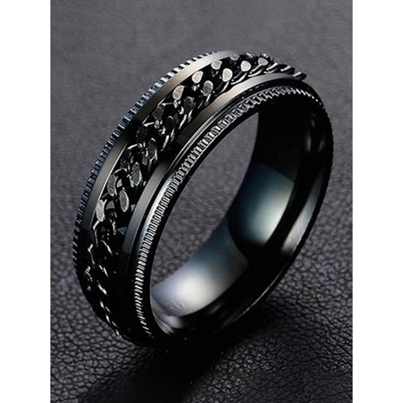 Heer Collection Unisex Platinum-Plated Rotatable Thumb Ring