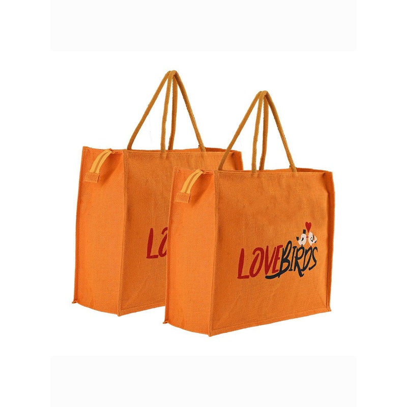 Kuber Industries Unisex Pack Of 2 Typography Printed Shopper Handheld Bags