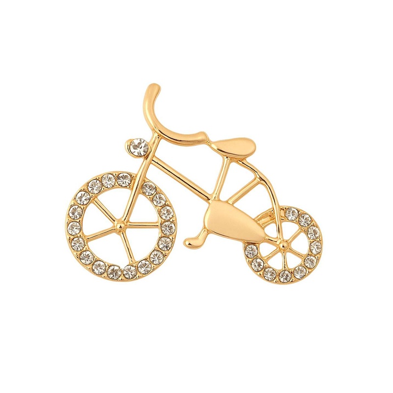 Leonardi Men Artificial Stones Studded Statement Bicycle Brooch