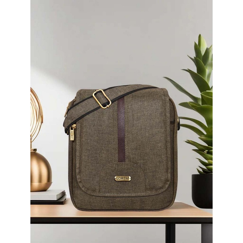 LOREM Khaki Structured Sling Bag