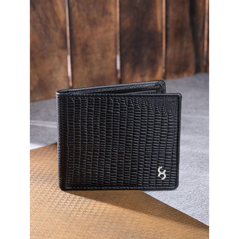 One8 Men Textured Leather Two Fold Wallet