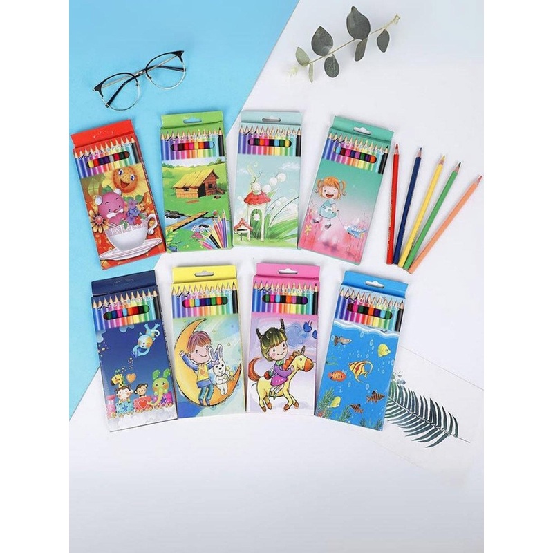 Tinker Squad Blue & Green 6 Pieces Printed Color Pencil Set