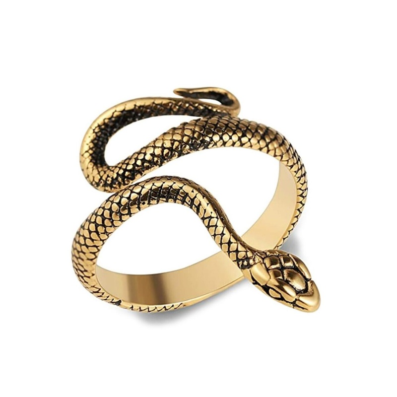UNIVERSITY TRENDZ Rhodium-Plated Snake Design Adjustable Finger Ring