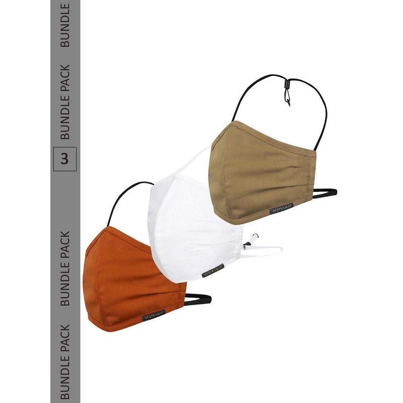 VASTRAMAY Pack Of 3 Reusable Anti-Pollution 3 Ply Comfortable Masks