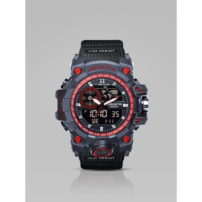 CARLINGTON Men Analogue and Digital Chronograph Watch CT 3388 Red