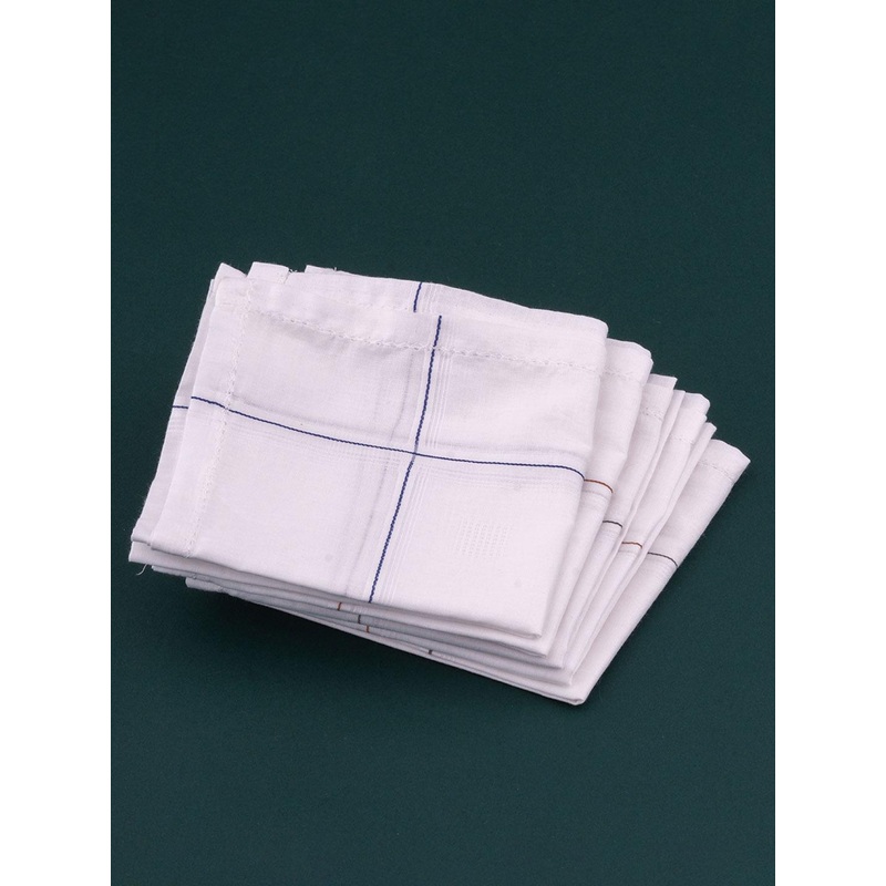 CROSSLINE Pack Of 5 Solid Pure Cotton Handkerchief