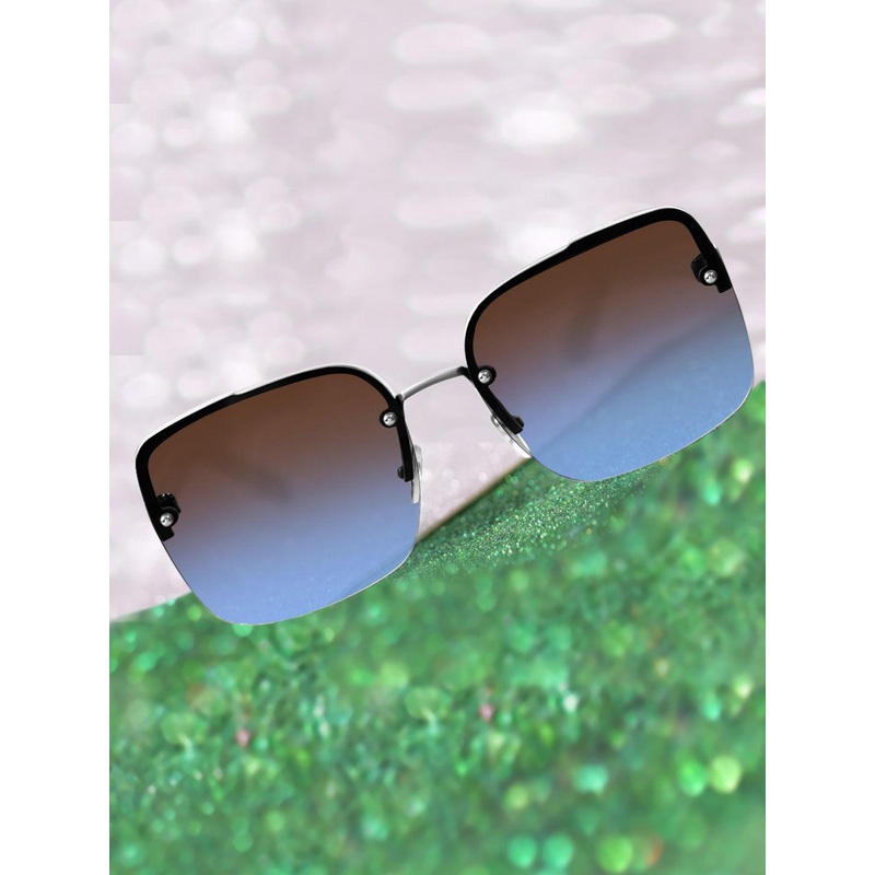 DressBerry Unisex Square Sunglasses With UV Protected Lens DBSG24-2323-BK