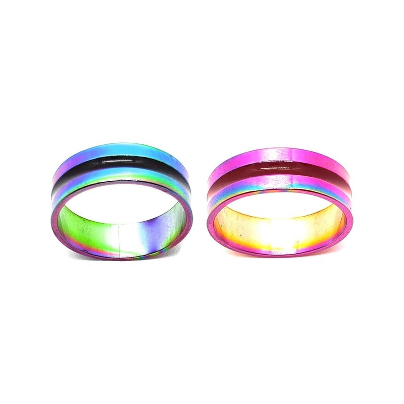Dynamic Retail Global Set of 2 Rings for Men & Women, Multicolor-Purple Alloy Ring ()