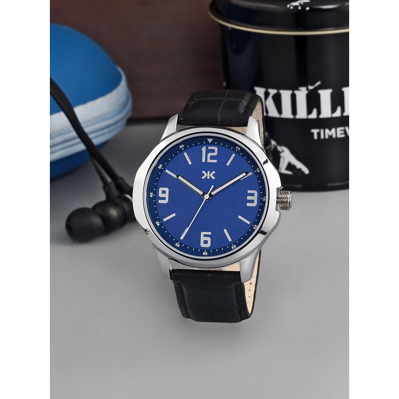 Killer Men Patterned Dial & Leather Straps Analogue Watch KLMO23A