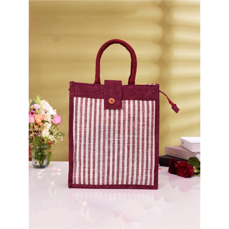 Kuber Industries Unisex Striped Shopper Tote Bag