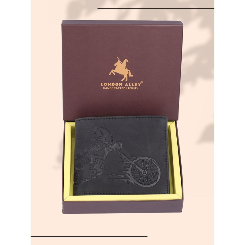 LONDON ALLEY Men Self Design Two Fold Wallet