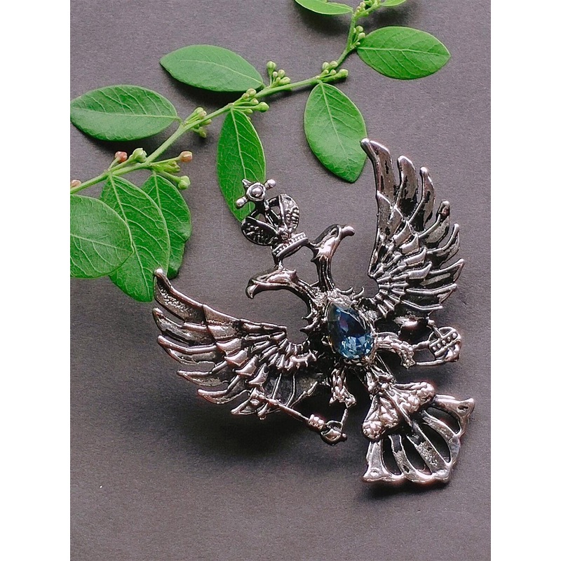 Mahi Alloy Crystal-Charm Lapel Pin