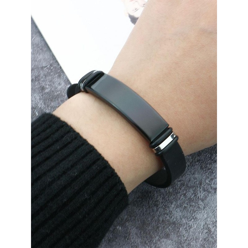 MYKI Men Smart Classic Leather Cuff Bracelet