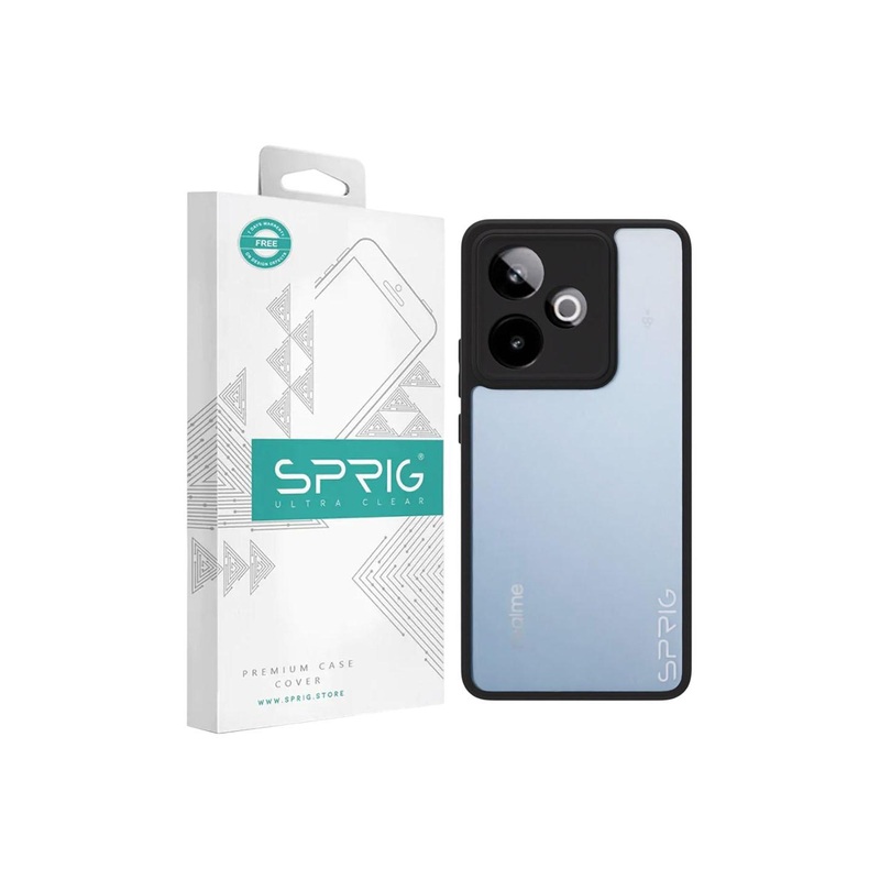 SPRIG Realme GT 7T Matte Black Transparent Back Cover