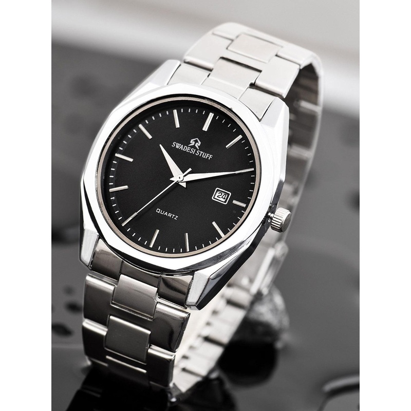 SWADESI STUFF Men Round Dial & Straps Analogue Watch SDS 169 BLACK 9