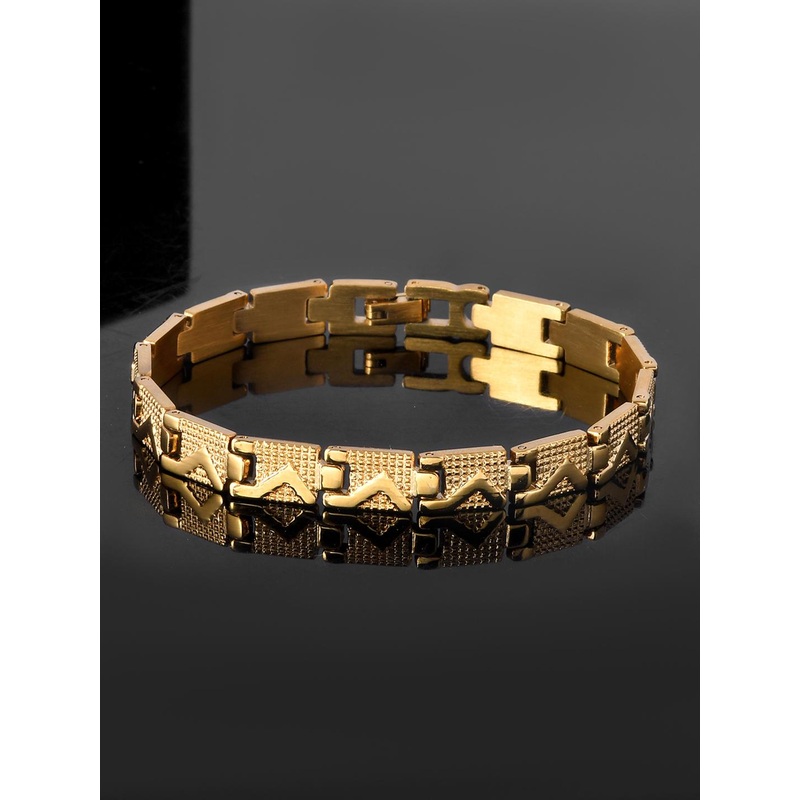 Voylla Signature Gold Rush Mens Bracelet