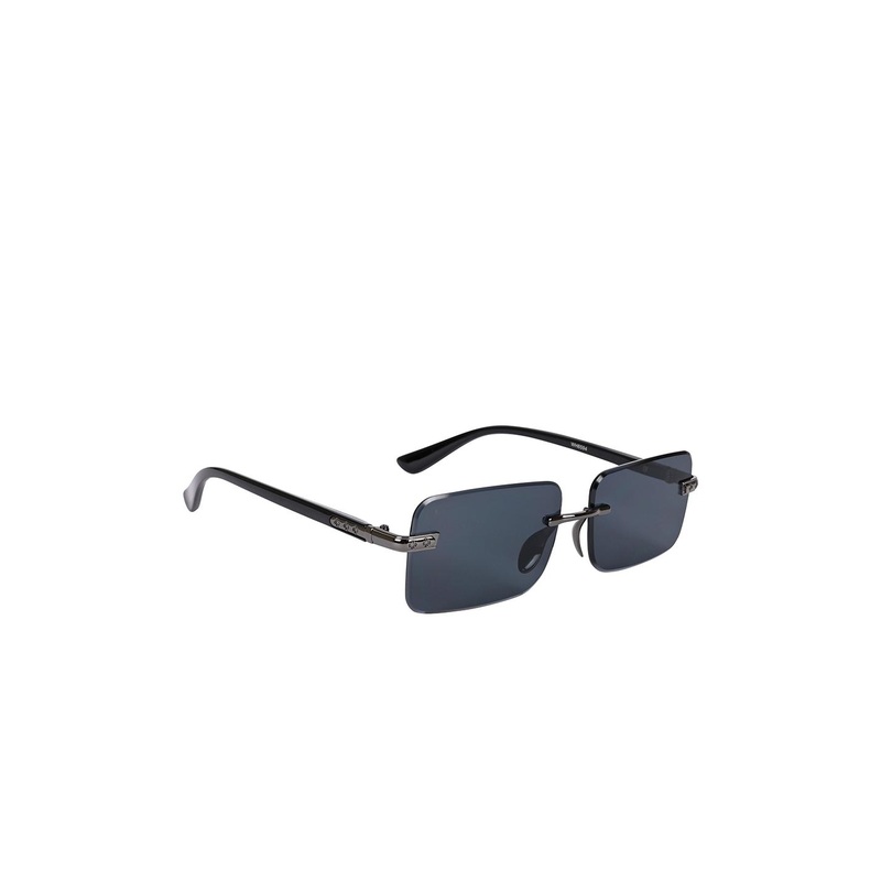 AISLIN Unisex Rectangle Sunglasses with UV Protected Lens ES_13351-89-AS-8594-BLK-GNBK-RT