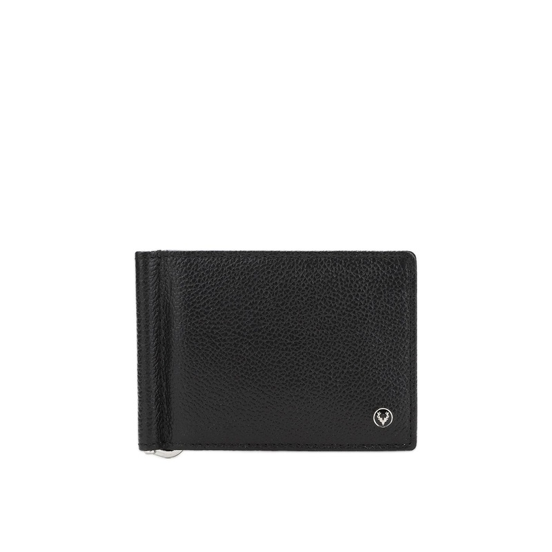 Allen Solly Men Black Solid Leather Money Clip