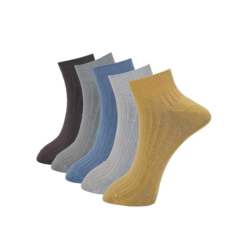 BAESD Unisex Pack Of 5 Ribbed Ankle-Des