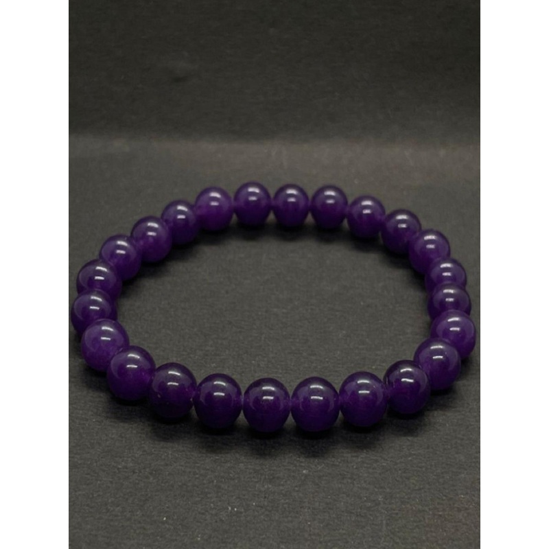 Divine souvenirs Unisex Amethyst Beaded Elasticated Bracelet