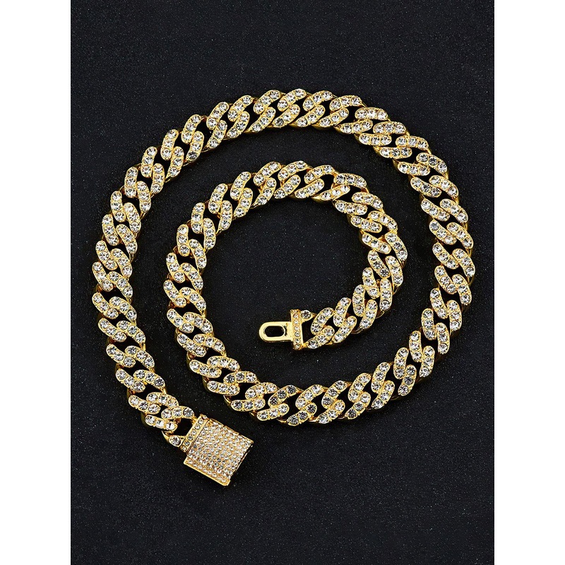 Fashion Frill Gold-Plated AD Studded Chain