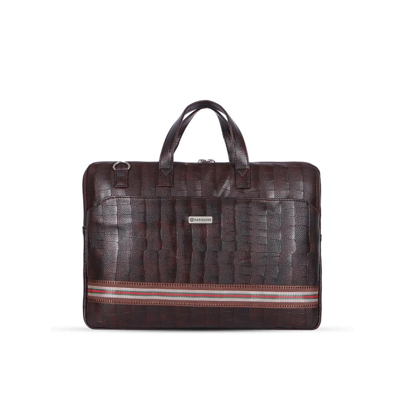 Harissons Unisex Sienna Eco Friendly 14 L Leather Laptop Messenger Bag
