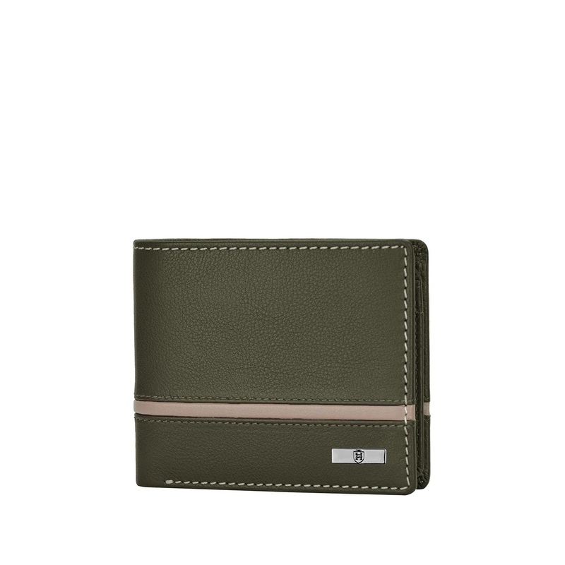 Hornbull Denial Green RFID Protected Genuine Leather Two Fold Wallet
