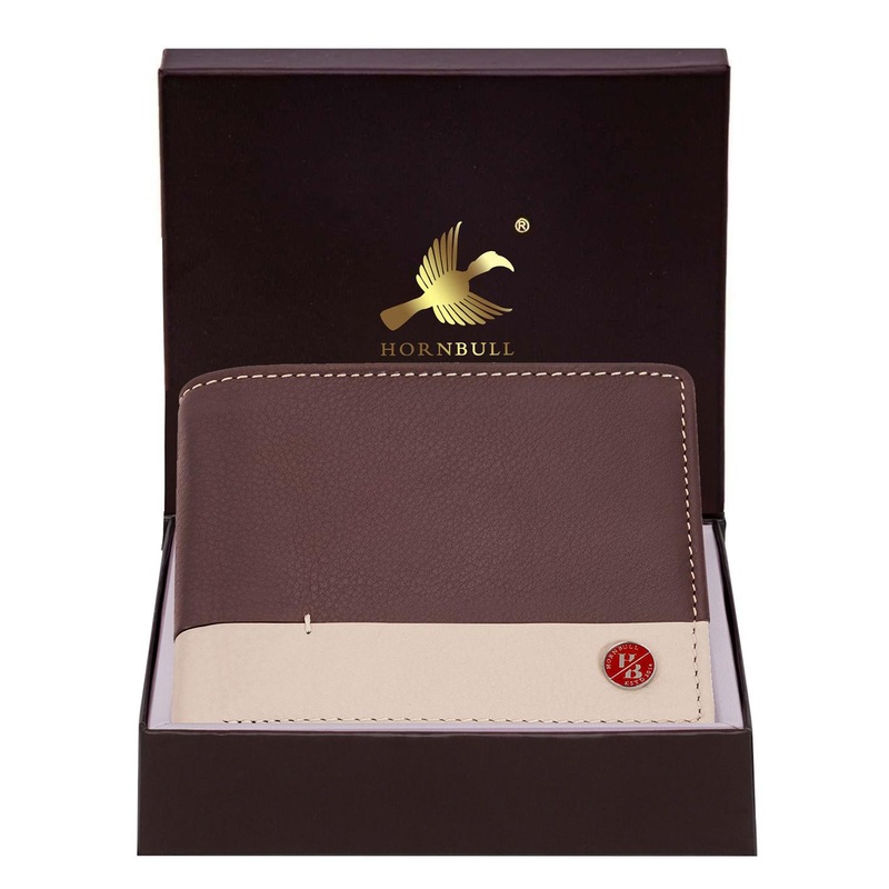 Hornbull Jackson Brown RFID Protected Genuine Leather Two Fold Wallet