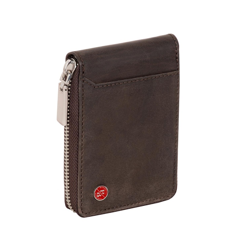 Hornbull Steve RFID Protected Genuine Leather Vertical Debit Credit Card Holder