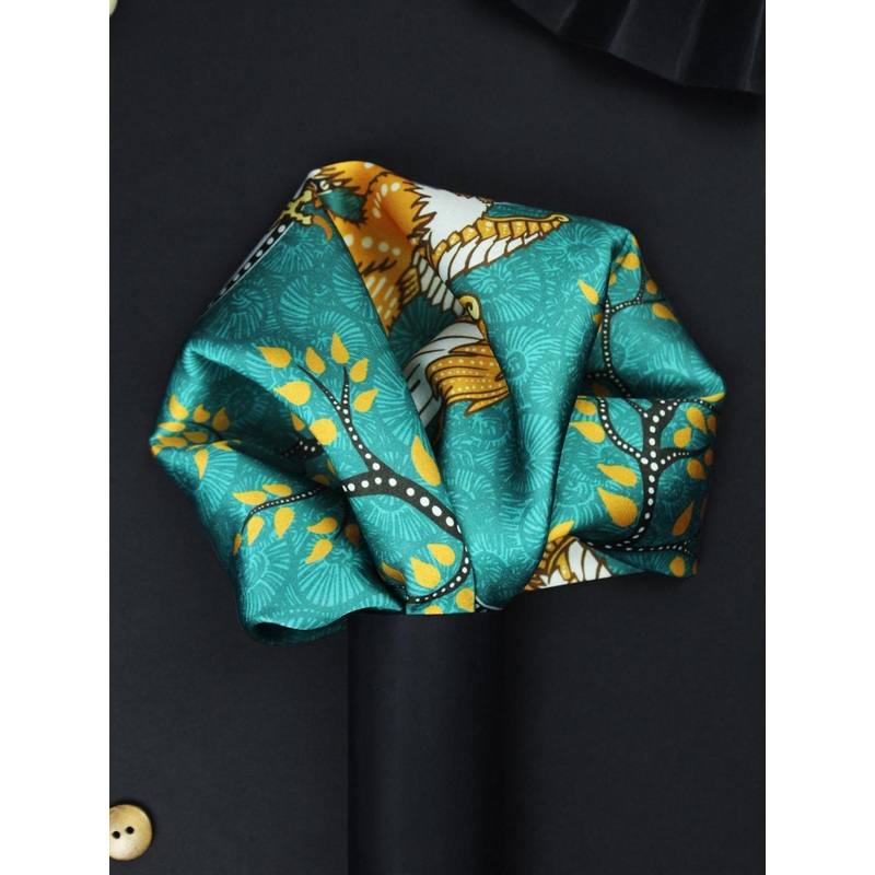 House of Pataudi Griffin Printed Pocket Square