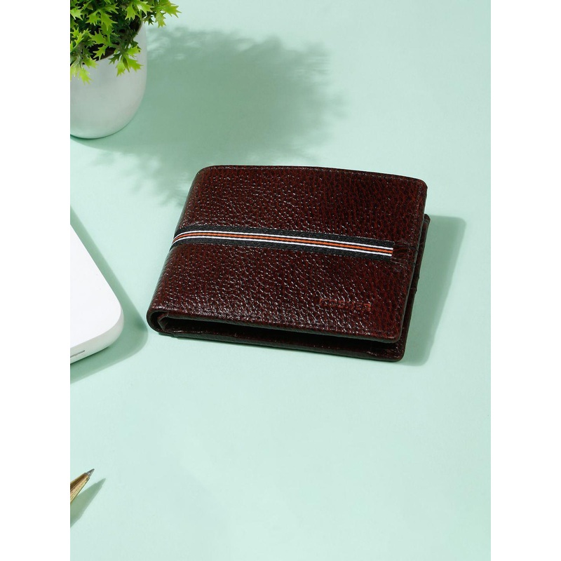 Kosher Men Textured Leather Two Fold Wallet