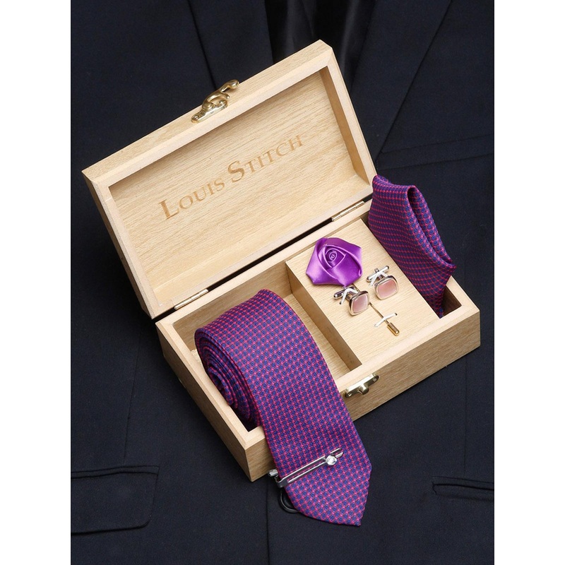 LOUIS STITCH Men Necktie Accessory Gift Set