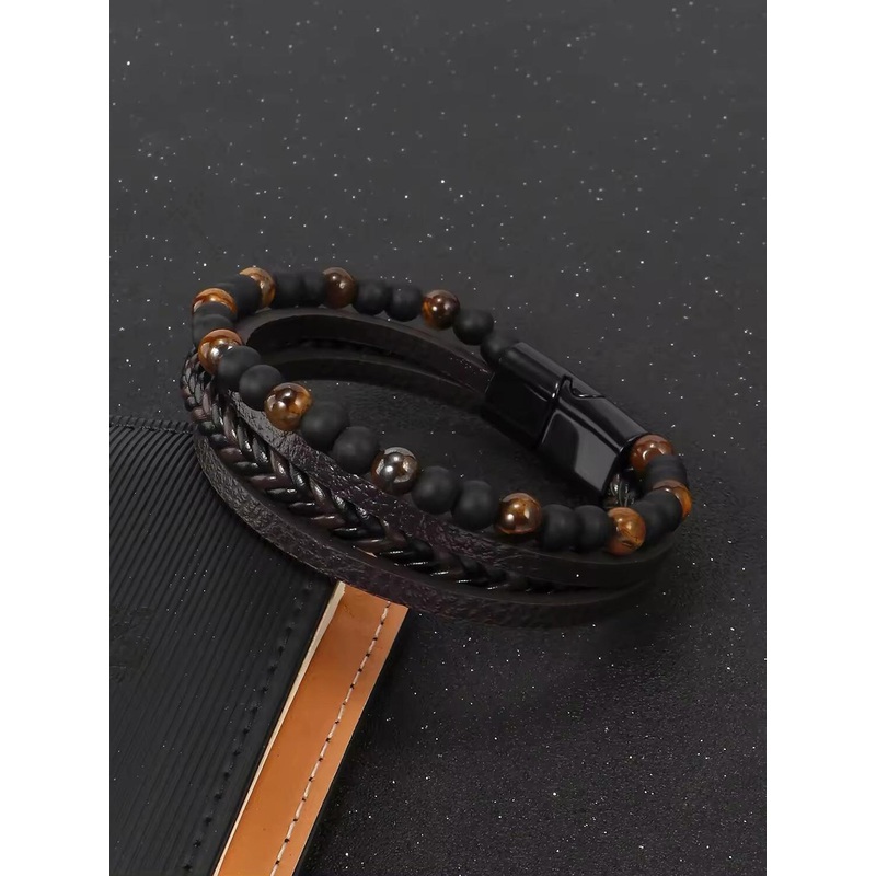 MEENAZ Unisex Leather Wraparound Bracelet