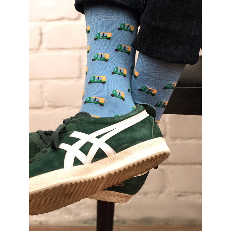 Mint & Oak Men Blue Patterned Calf-Length Socks