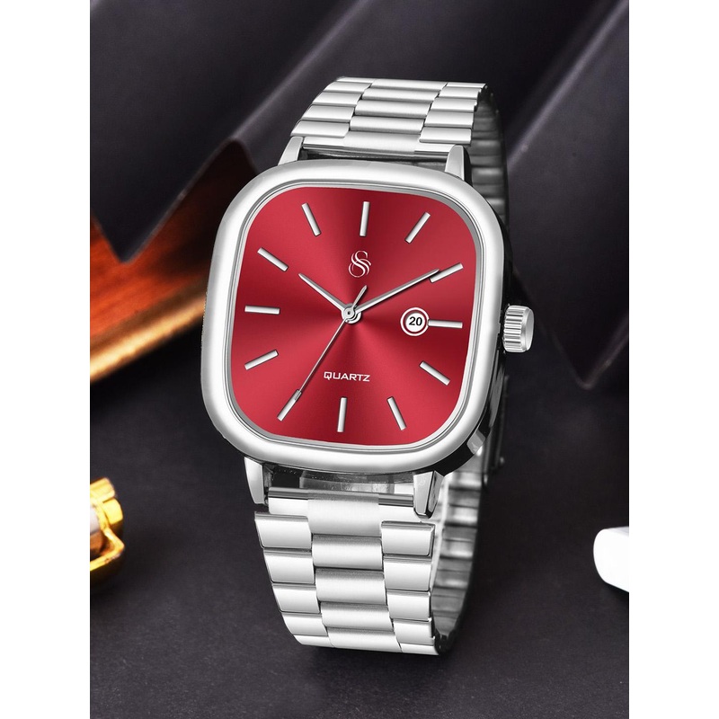 Shocknshop Unisex Dial & Stainless Steel Straps Analogue Multi Function Watch WCH148Red