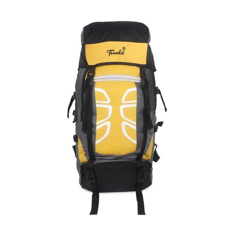 TRUNKIT Yellow & Black Printed Trekking Hiking Rucksacks