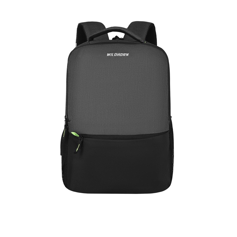 WildHorn Unisex Grey & Black Colourblocked Backpack