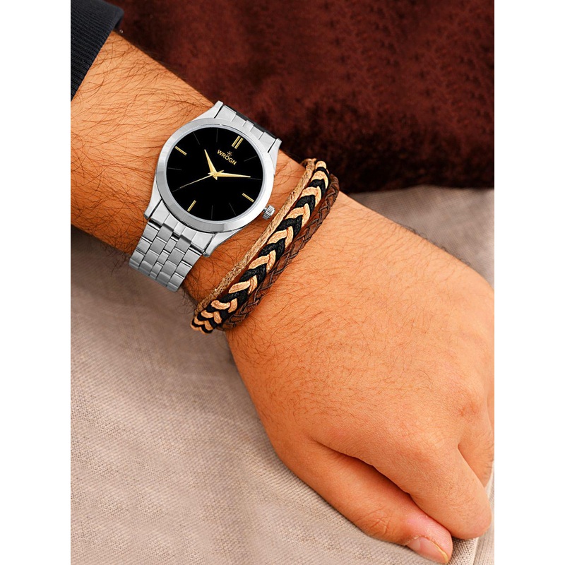 WROGN Men Embellished Dial & Straps Analogue Watch WRNWJ25 Set-71