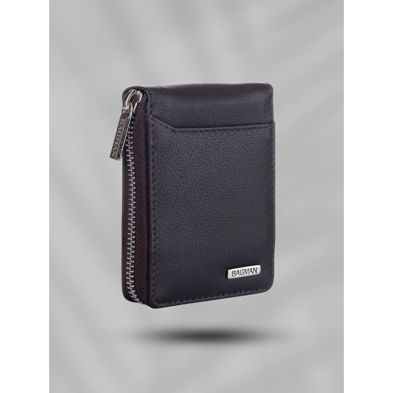 BAGMAN Men Leather Zip Around Wallet