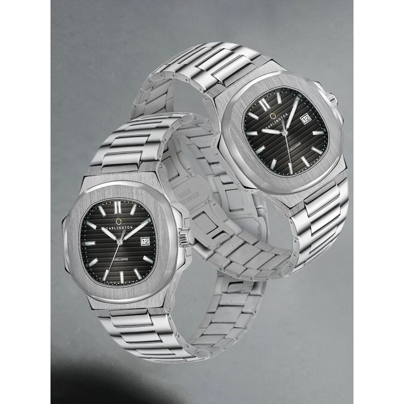 CARLINGTON Men Stainless Steel Straps Analogue Watch Exclusive 8822 Black