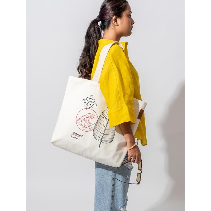 DailyObjects Chennai City Printed Shopper Cotton Tote Bag