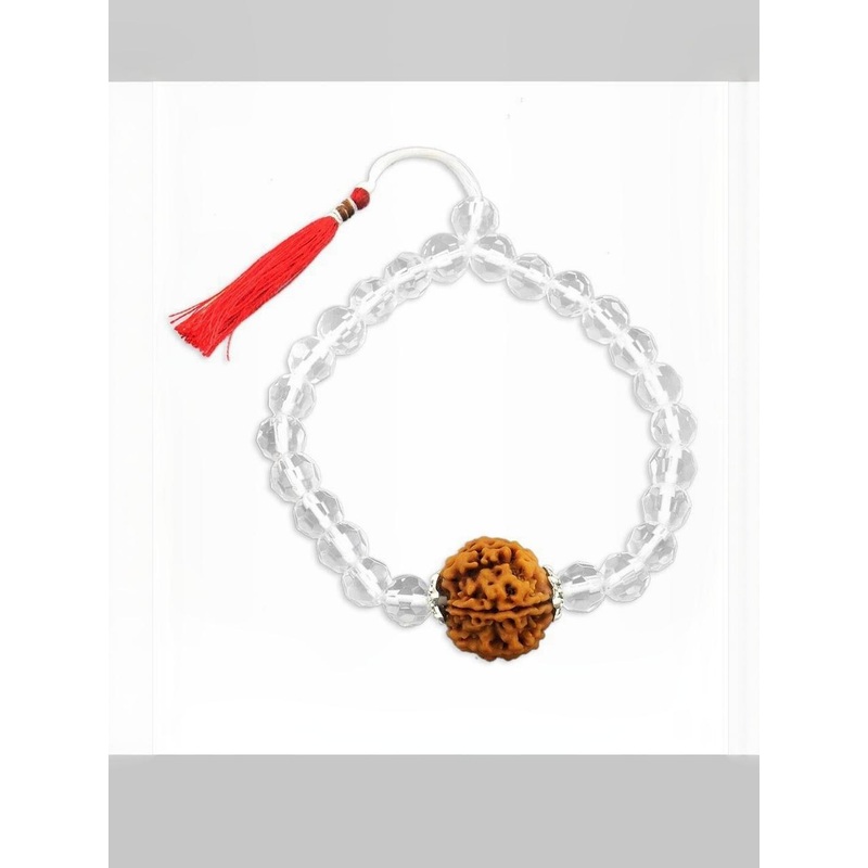 Divine souvenirs Unisex Rudraksha Beaded Wooden Elasticated Bracelet