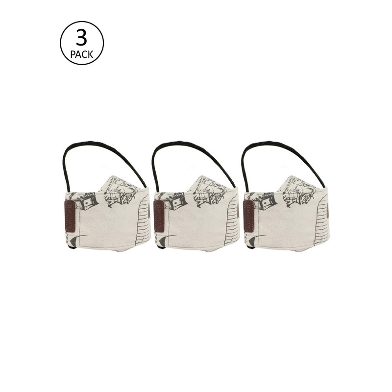 Hidesign Unisex Pack of 3 Printed Cotton 1-Ply Cloth masks