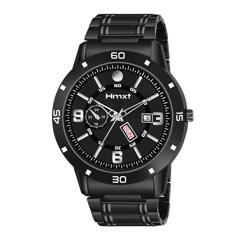 HMXT Men Printed Dial & Stainless Steel Straps Analogue Watch HMXT-124