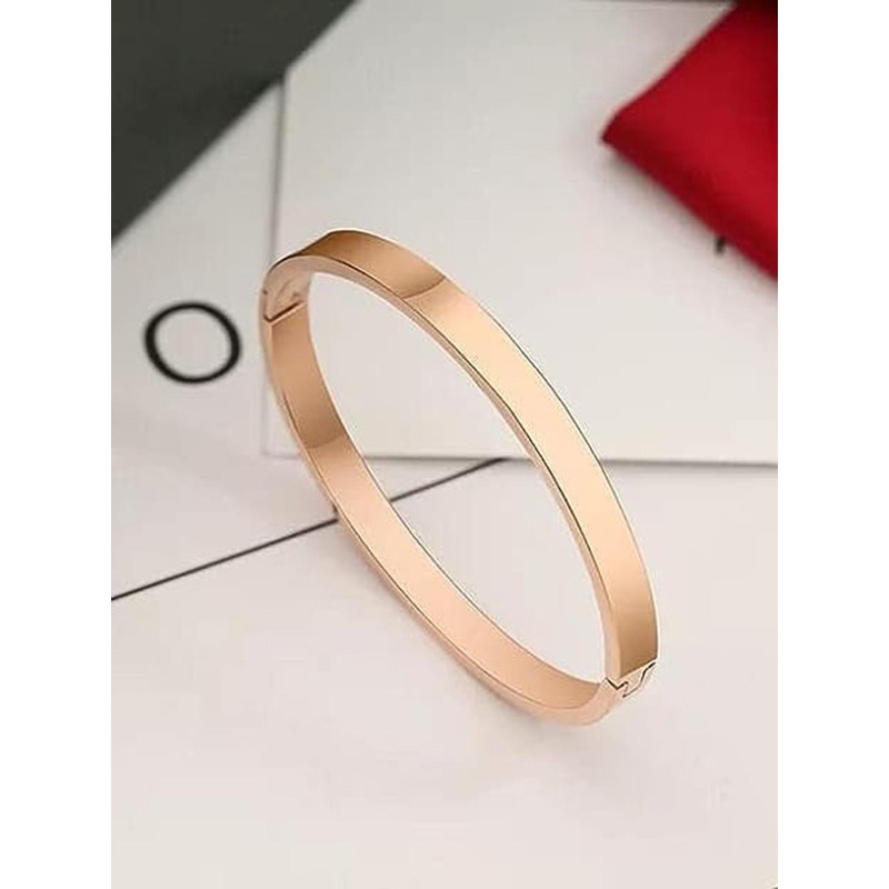 KRYSTALZ Unisex Rose Gold-Plated Kada Bracelet